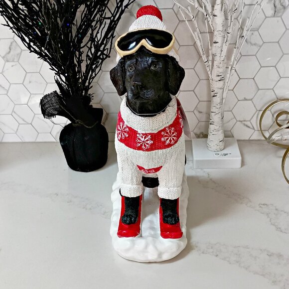 NEW! FESTIVE BLACK LAB SKIS & GOGGLES DECOR - Picture 5 of 6